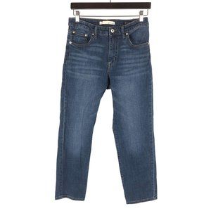 ELLA MOSS High Waist Straight Jeans Women's Size 6 Blue Denim Stretch Zip Fly